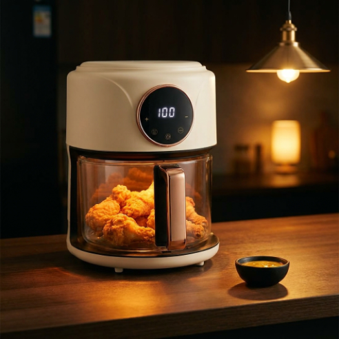 FrixAiry Non-Toxic Glass Air Fryer with PFAS-Free Borosilicate Pot