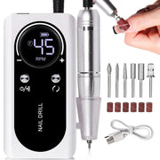 DrilixDox Cordless Nail Drill 45,000 RPM Professional E-File with 2000mAh Battery & 12-Piece Bit Set