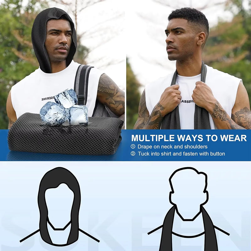 DryColix Hooded Cooling Towel with 40+ UV Protection