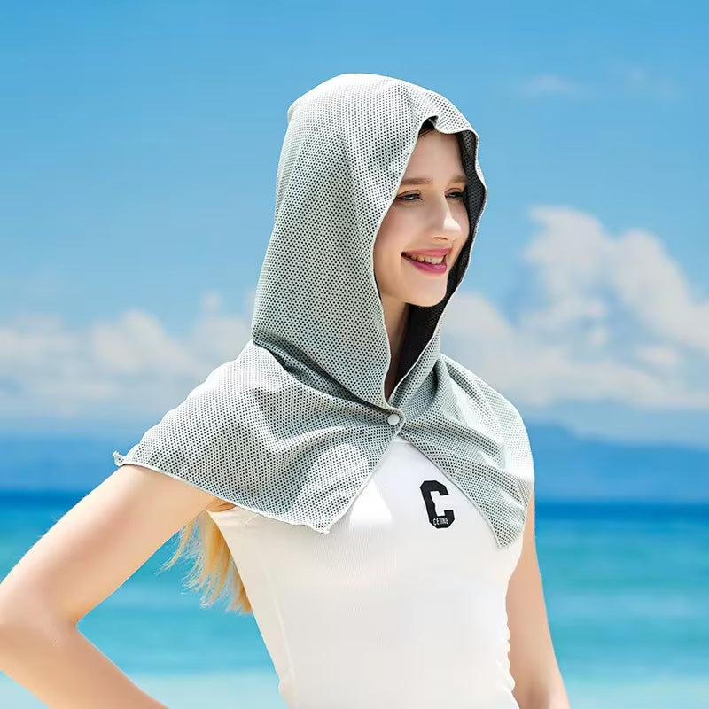 DryColix Hooded Cooling Towel with 40+ UV Protection