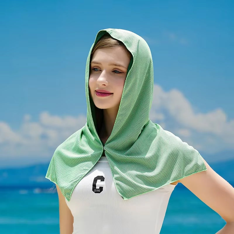 DryColix Hooded Cooling Towel with 40+ UV Protection