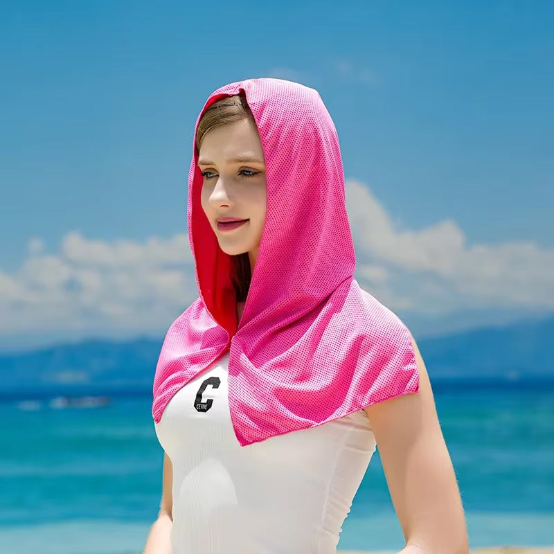 DryColix Hooded Cooling Towel with 40+ UV Protection