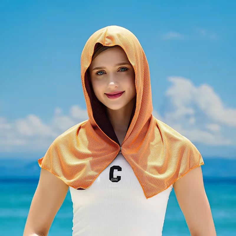 DryColix Hooded Cooling Towel with 40+ UV Protection