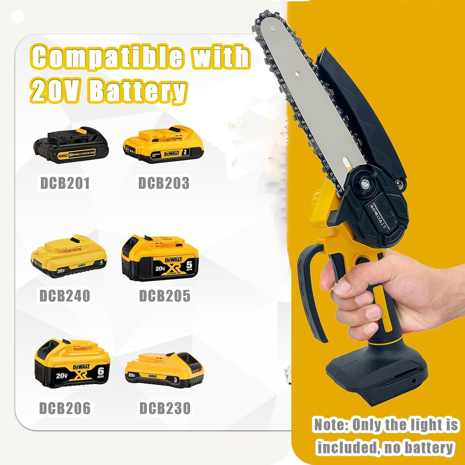 DuciSaw 6" Mini Chainsaw for Makita DeWalt Milwaukee 18V Battery Cordless Handheld