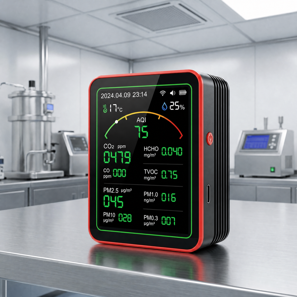 Indoor Air Quality Monitor 15-in-1 WiFi PM2.5 CO2 Meter Tuya App