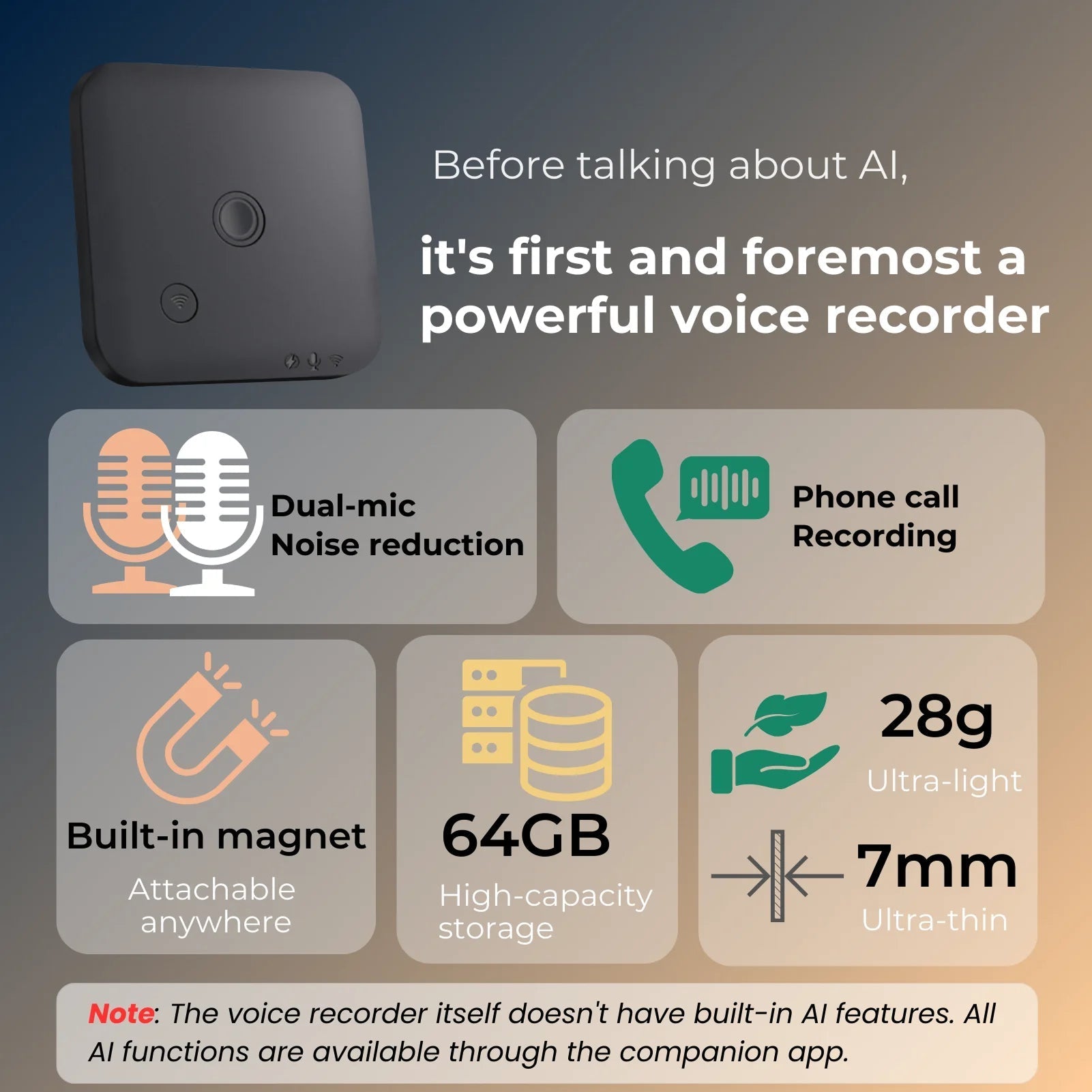 AI Voice Recorder 102 Language Transcription Speech-to-Text Transcriber