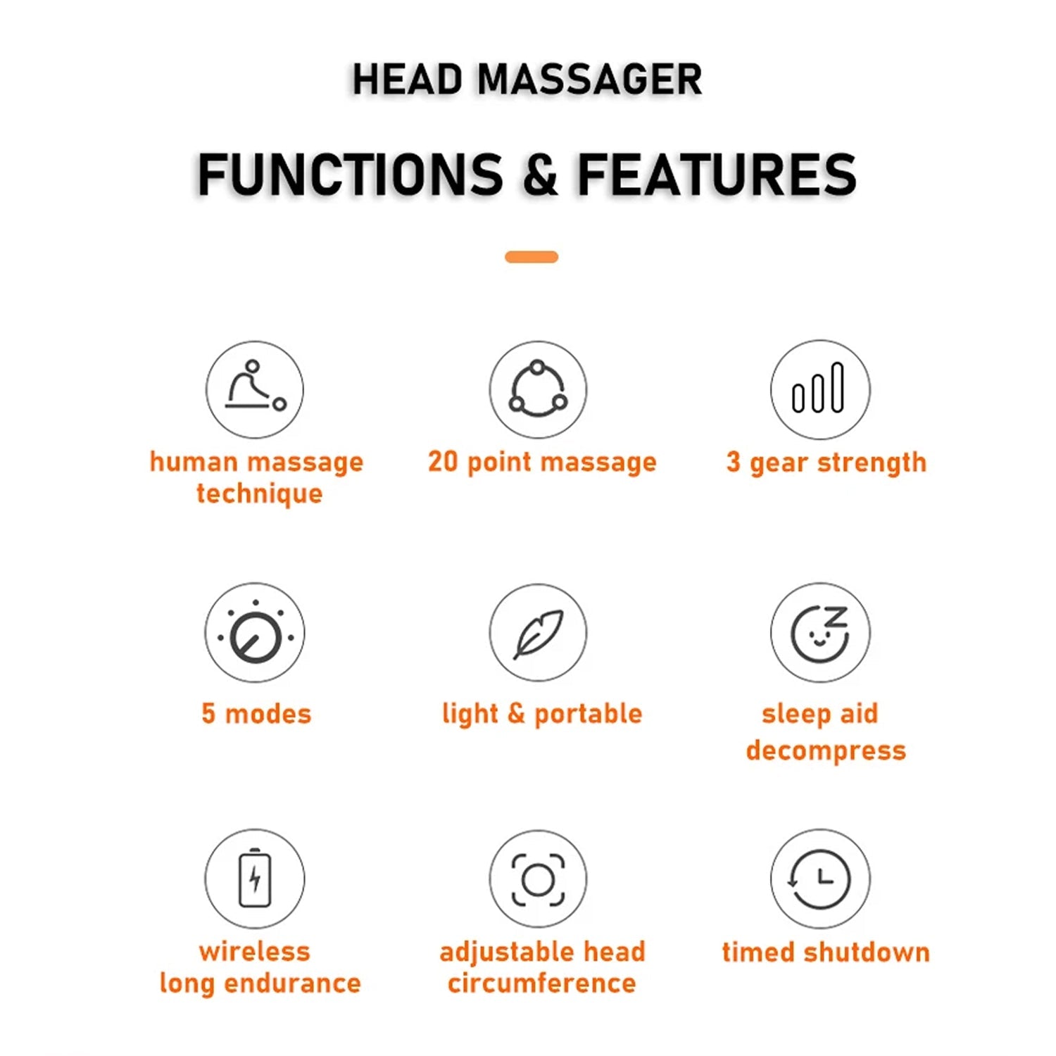 EaseCrano TMS Smart Head Massager with 20-Point Contact System, 5 Specialized Modes and 360° Rotational Therapy