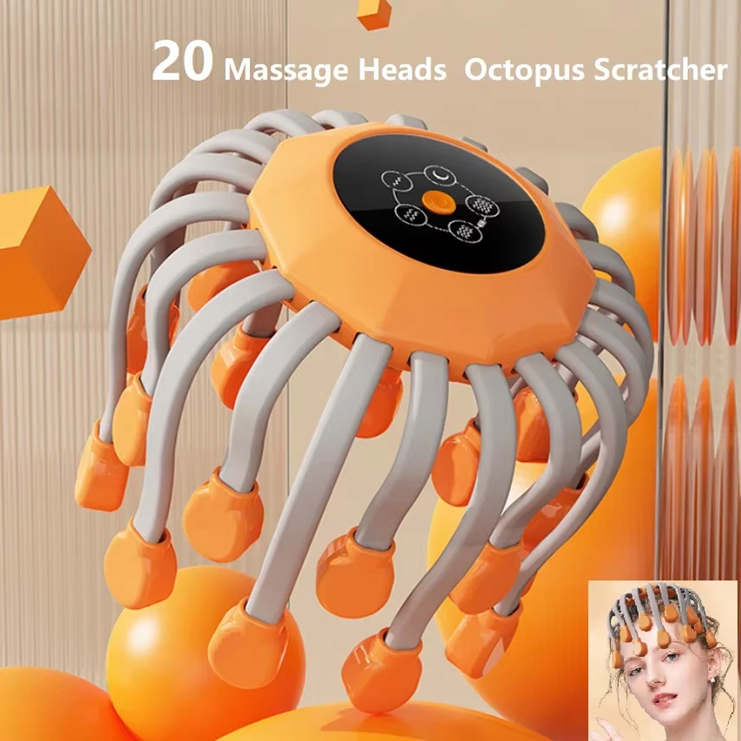 EaseCrano TMS Smart Head Massager with 20-Point Contact System, 5 Specialized Modes and 360° Rotational Therapy