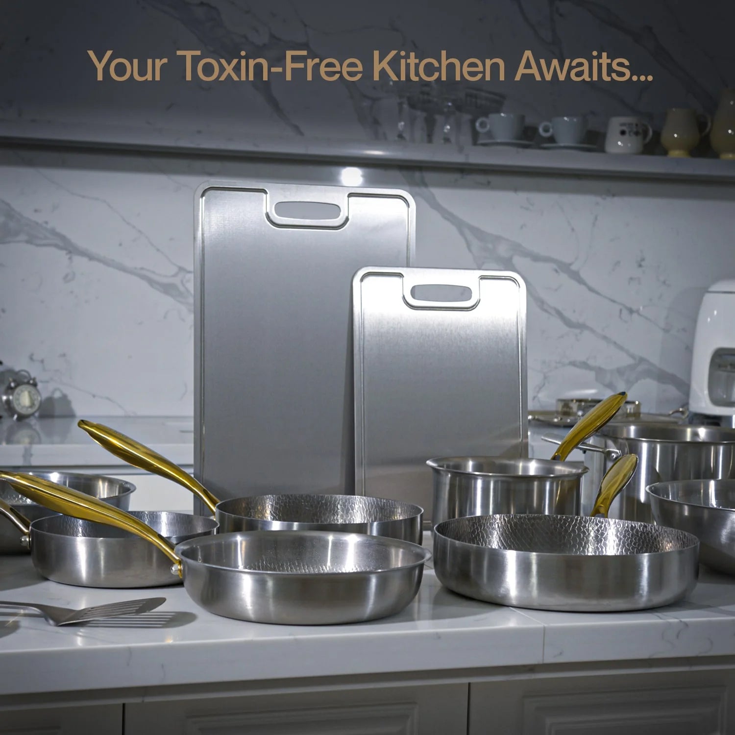 EciChop Pure Titanium Cutting Board | Non-Toxic & Antibacterial