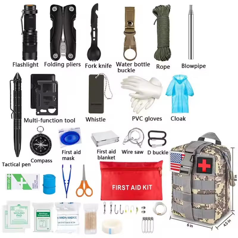 EdoSurvi All-in-One Tactical Survival & First Aid Kit