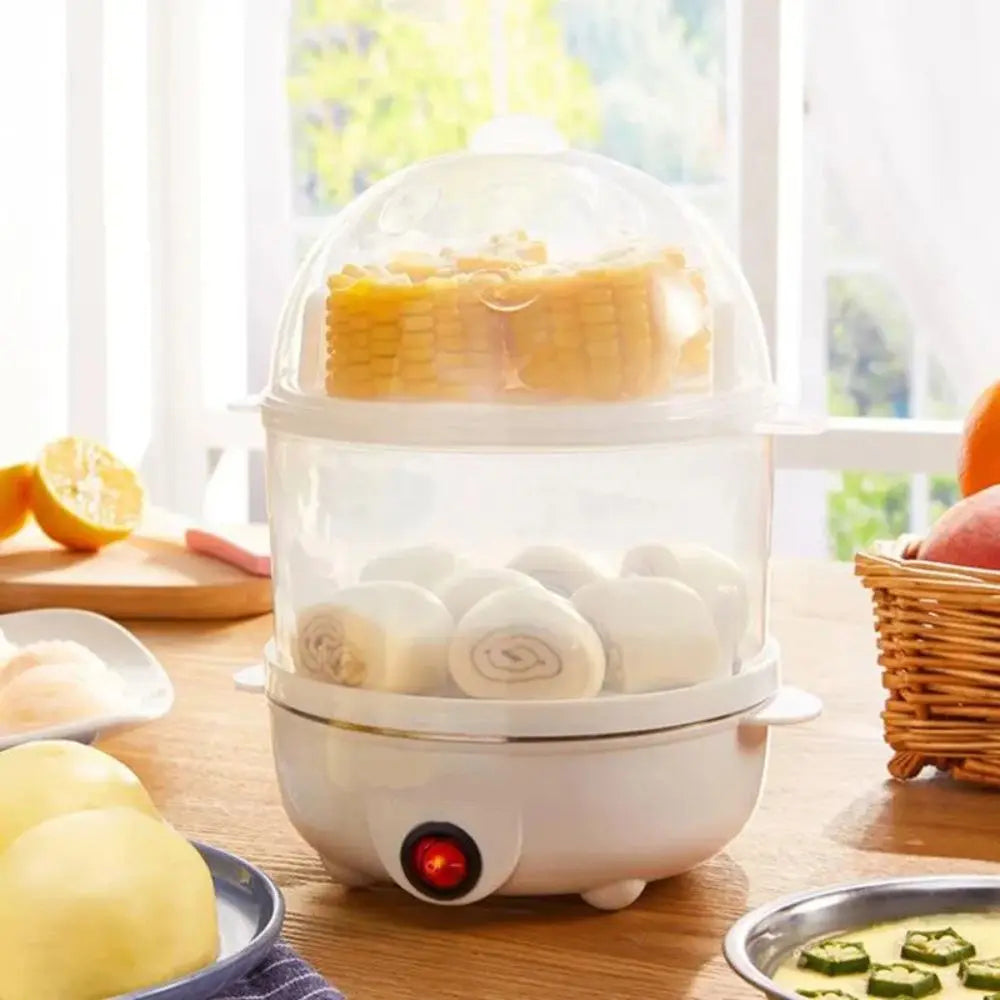 EgiMikix Dual-Layer 14-Egg Electric Cooker with Auto Shut-Off