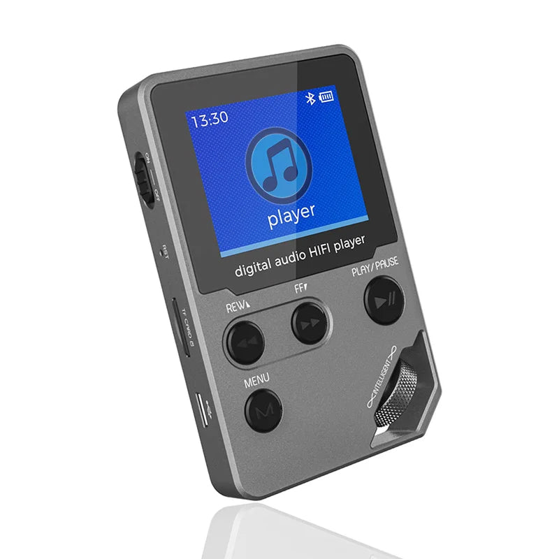 EjoyMuzi Hi-Fi MP3 Player 50-Hour Battery Zinc Alloy Lossless FLAC with Bluetooth & 128GB Support