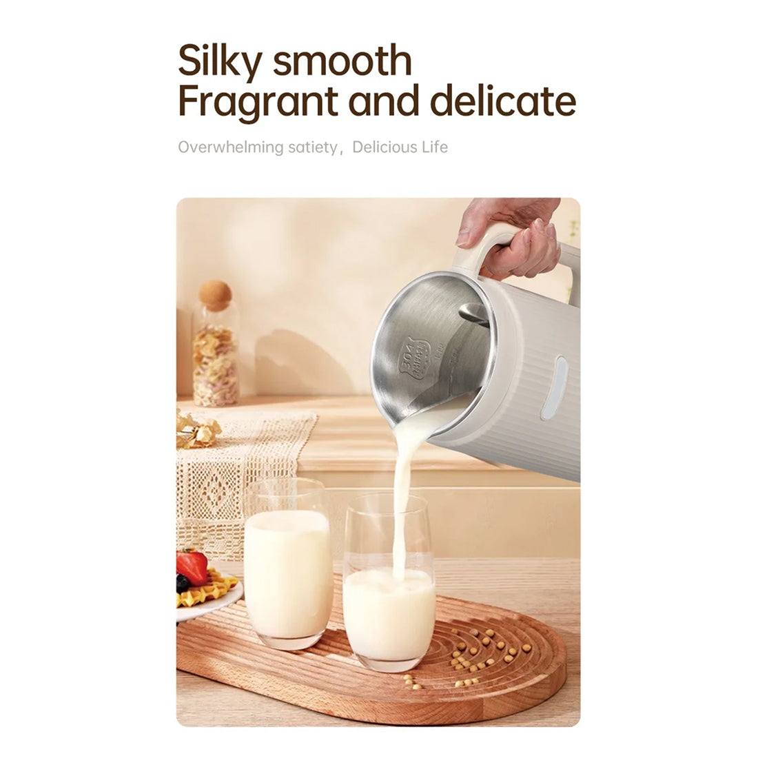 EliHinse Nut Milk Maker 10-Blade System with 9 Functions No-Filter Soy Milk Machine & 12H Timer for Home Use