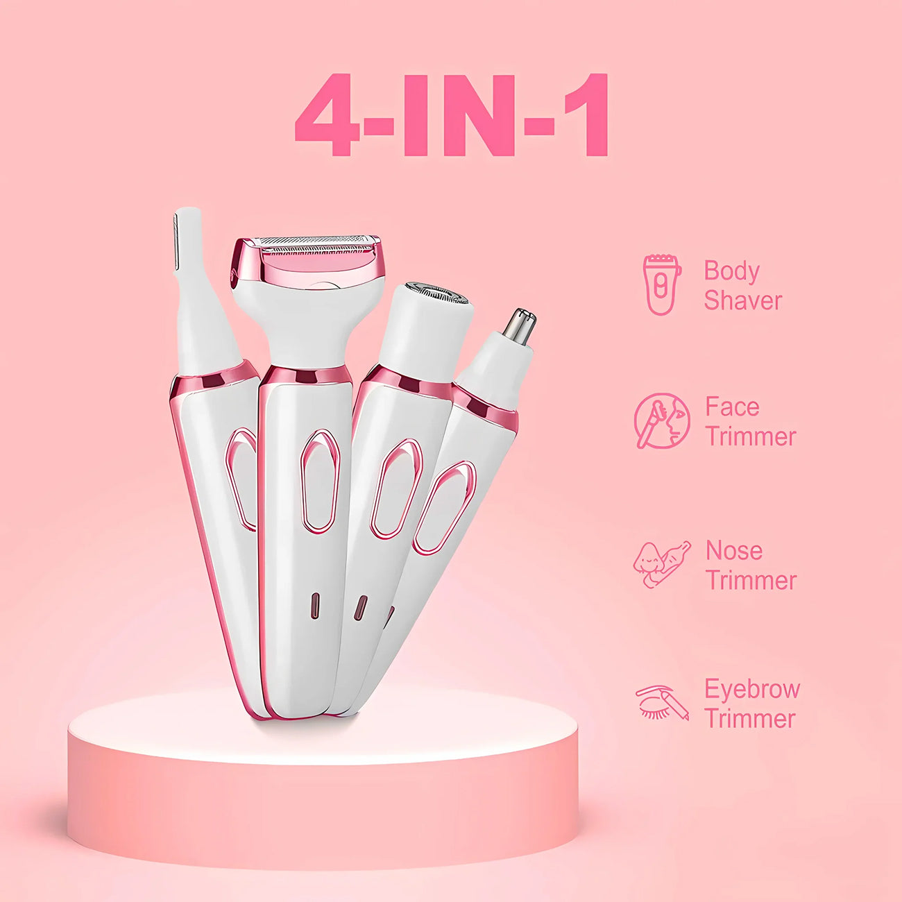 ElixMise 4-in-1 Hypoallergenic Bikini Trimmer and Grooming Set