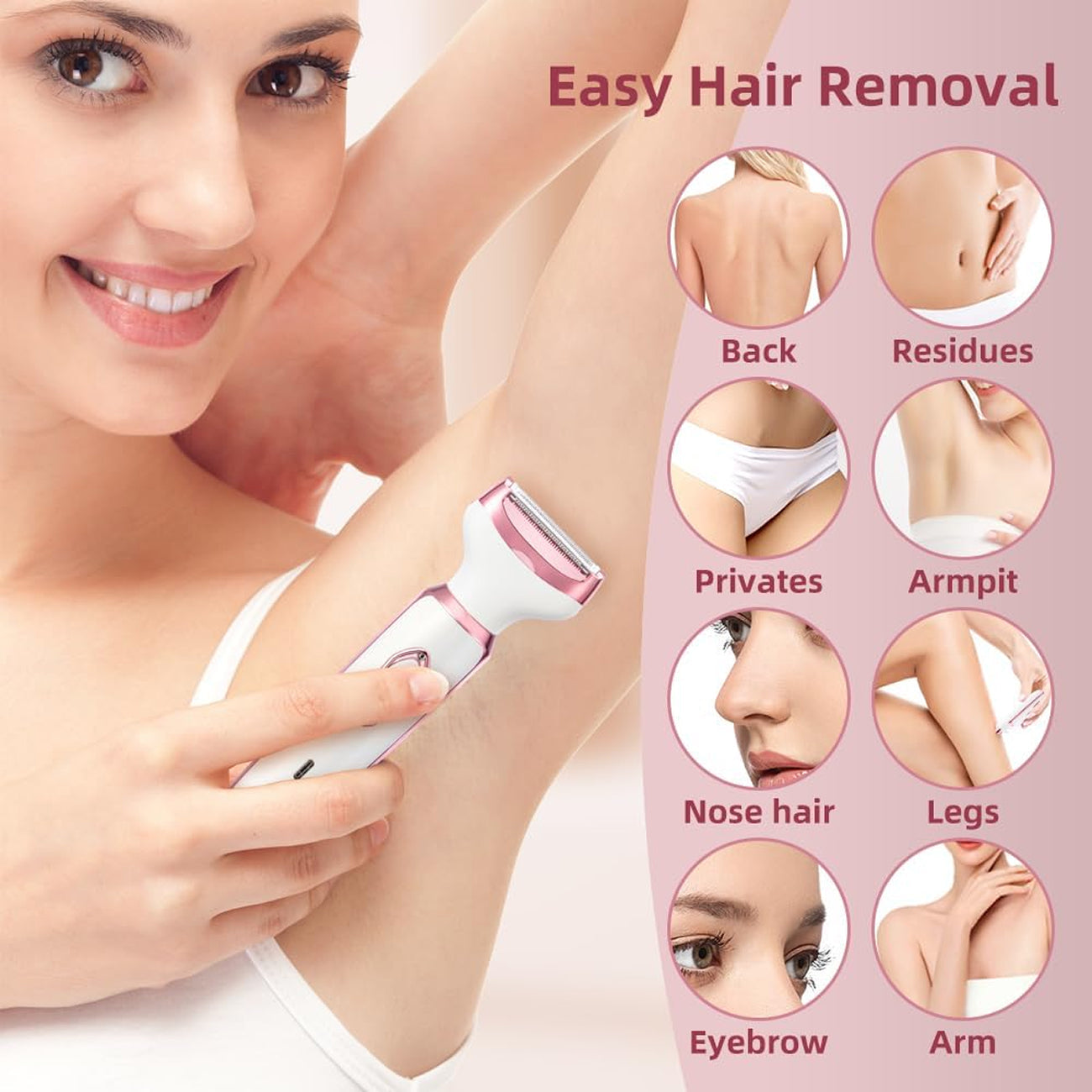 ElixMise 4-in-1 Hypoallergenic Bikini Trimmer and Grooming Set