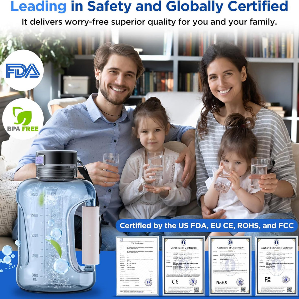 ElyHidro V2 1.5L Hydrogen Smart Water Bottle with SPE PEM Tech