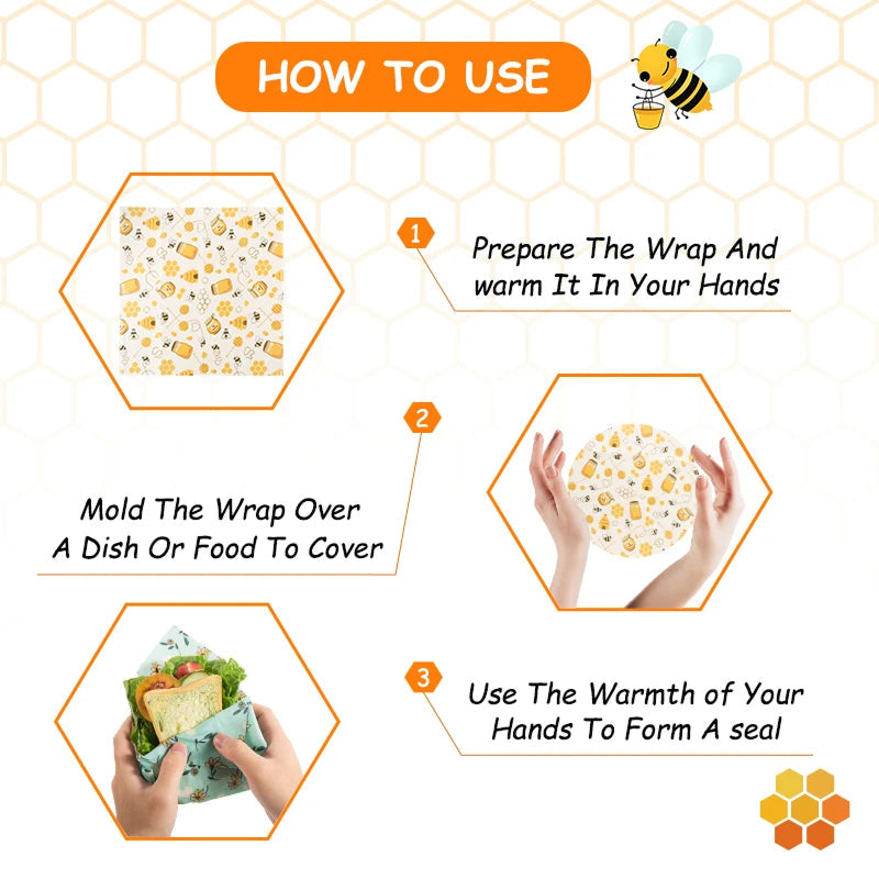 EmberFere Reusable Organic Beeswax Food Wraps 3-Pack