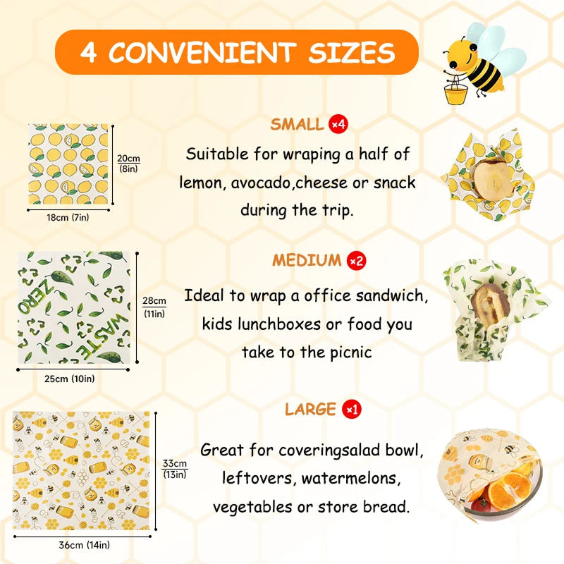 EmberFere Reusable Organic Beeswax Food Wraps 3-Pack