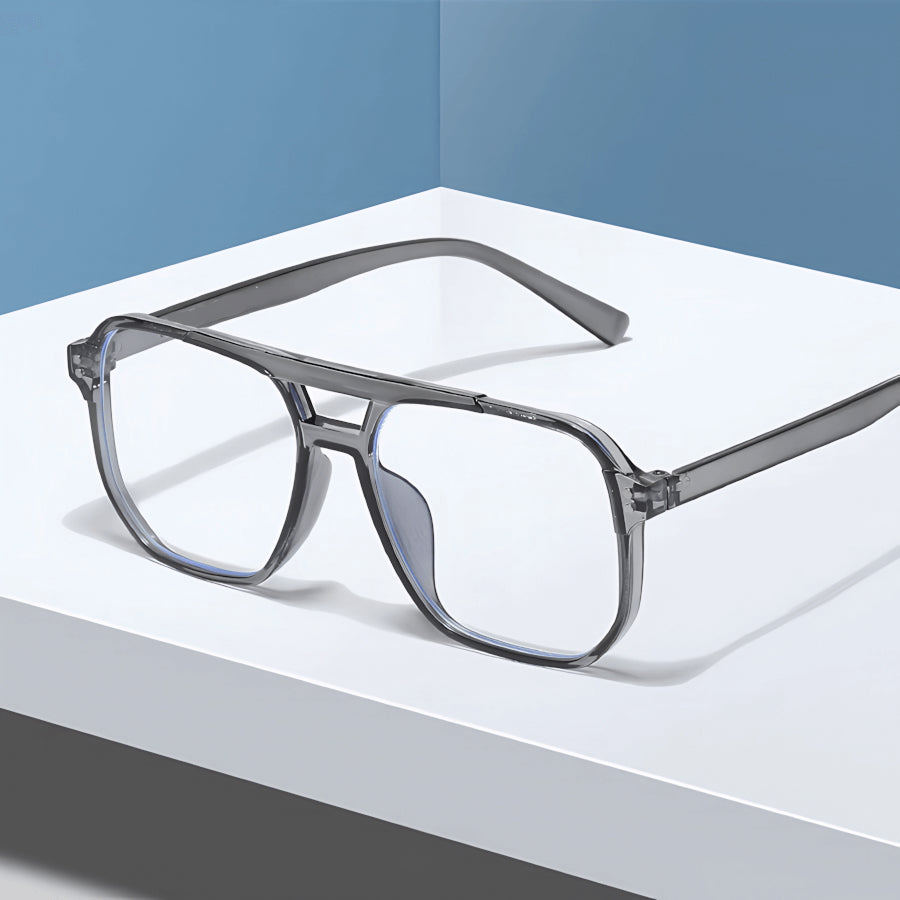 EnoTinax Blue Light Blocking Glasses with 380-450nm Scientific Filter, 18.8g Ultra-Light Square Aviator Frame and Test Verification