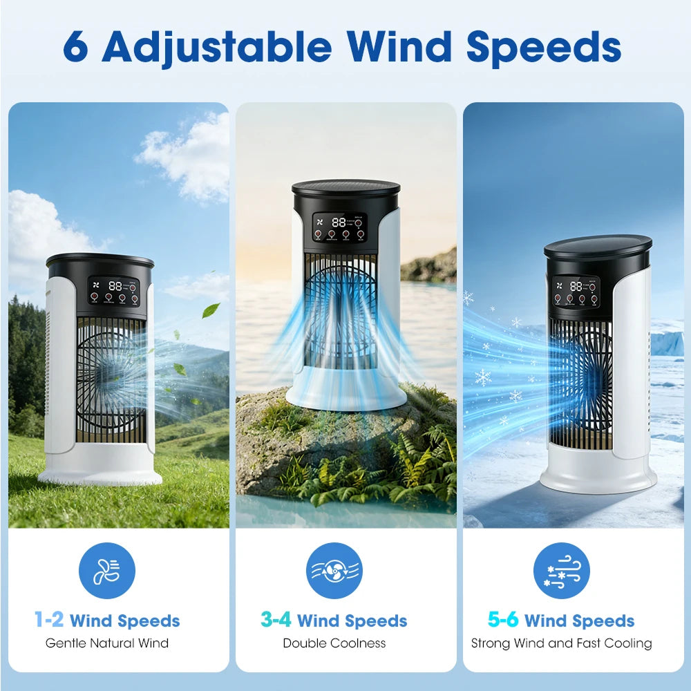 ErigPord Portable Fan | Ice Cooling & Humidifier Mist