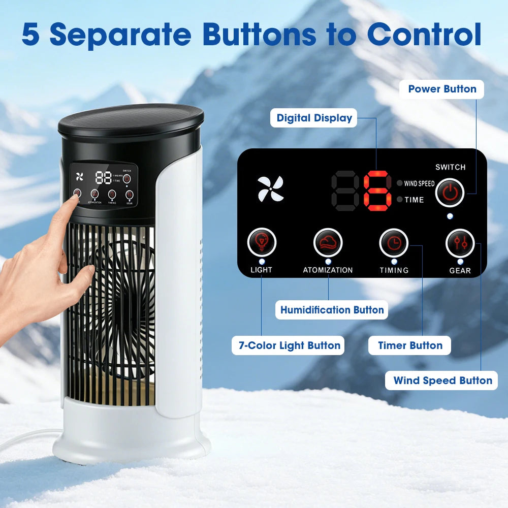 ErigPord Portable Fan | Ice Cooling & Humidifier Mist