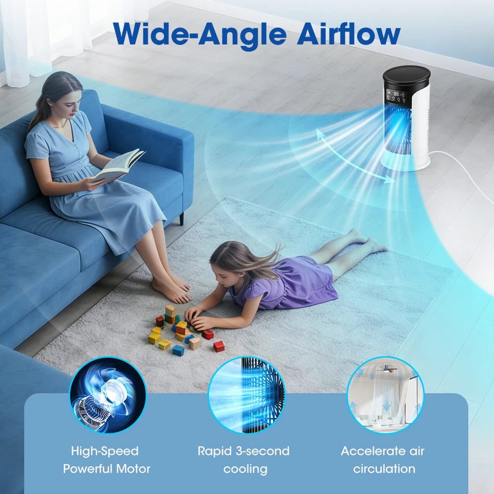 ErigPord Portable Fan | Ice Cooling & Humidifier Mist