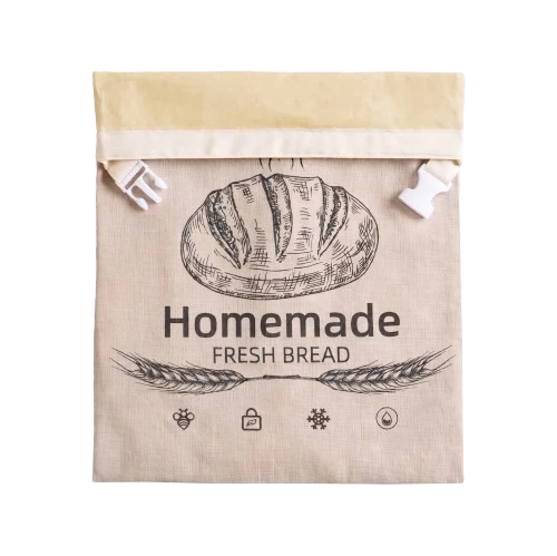 BeeBredix Beeswax Bread Bag Linen 17x12.6in Keeps Fresh 7 Days Freezer-Safe Reusable