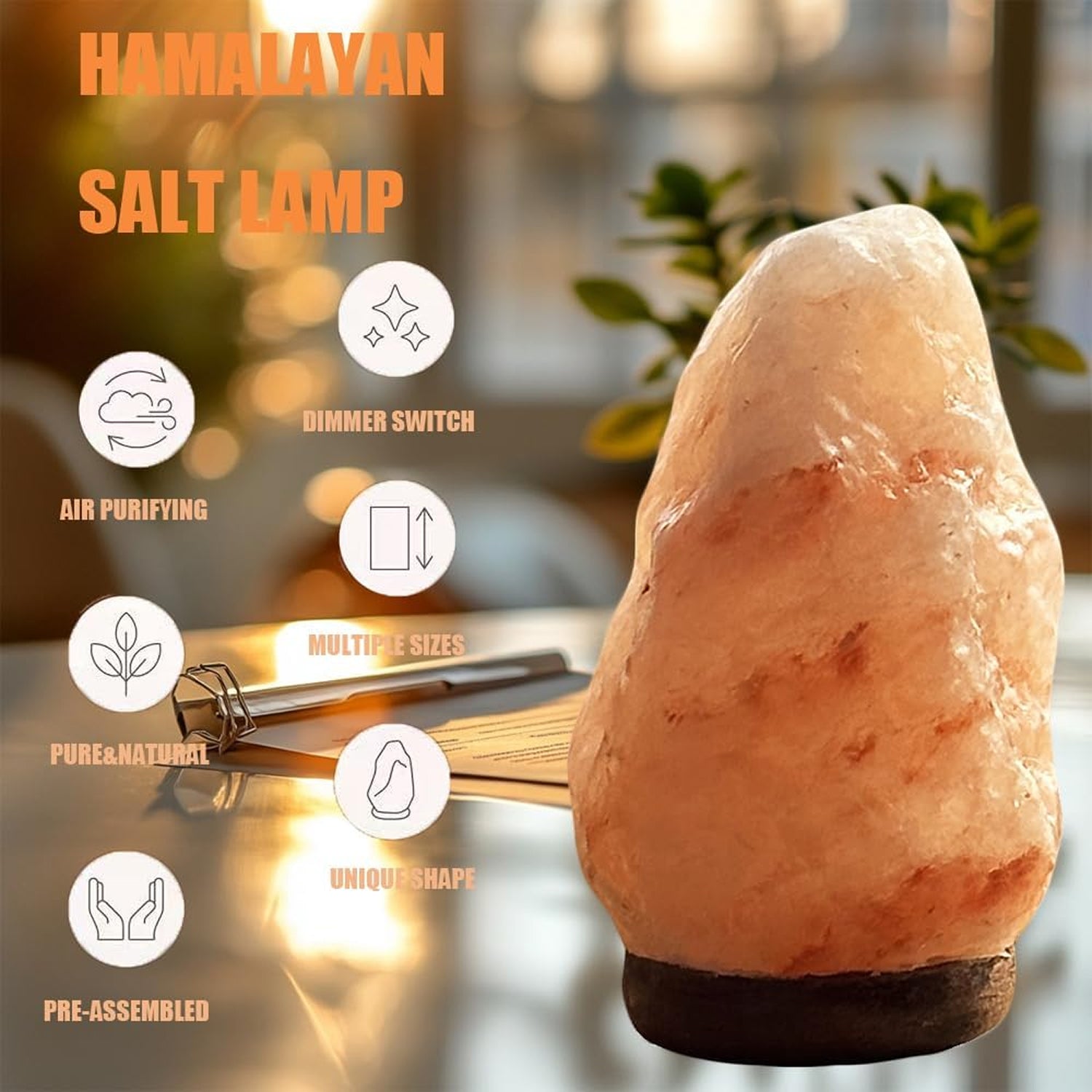 FaveBirch Authentic Himalayan Salt Lamp USB LED