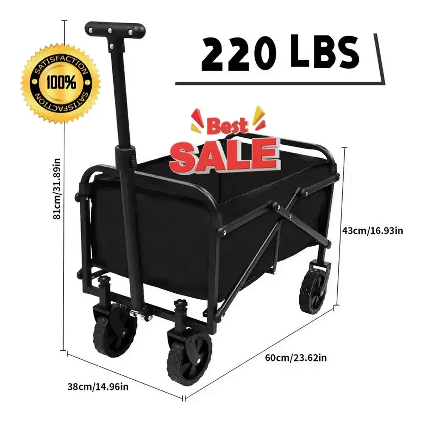 FaxinLika Heavy Duty Foldable Wagon for Beach and Garden