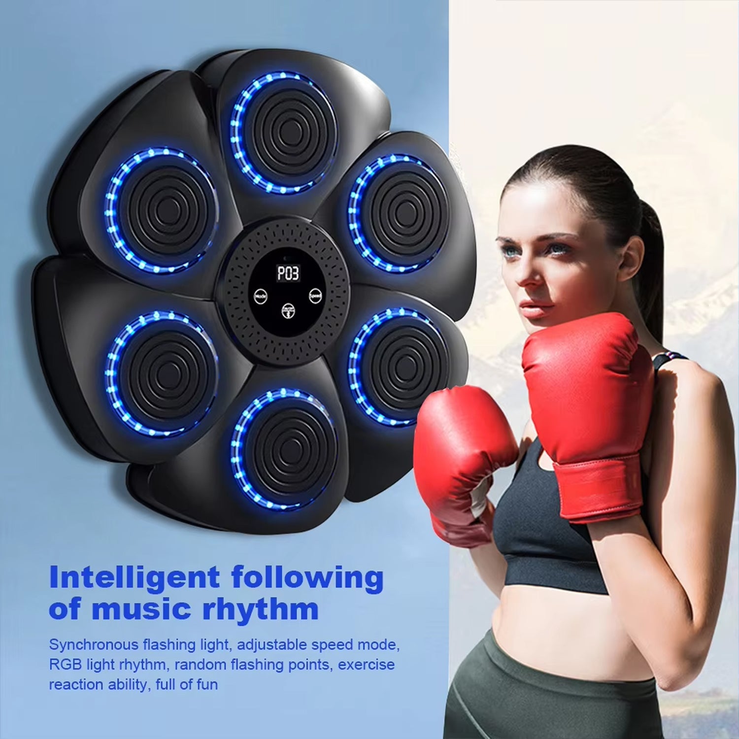 FightMuzi Smart Music Boxing Machine for Home Fitness