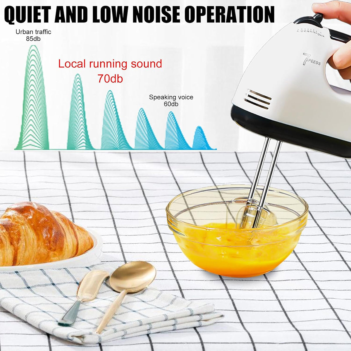FilkMoss 7-Speed Electric Handheld Egg Beater & Mixer