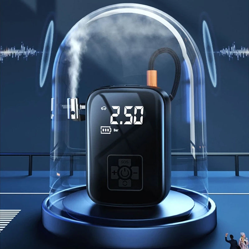 VoltZapo Electric Car Pump - 3.5-Min Ultra-Fast Inflation, 40L/min Flow, Silent 20dB Tech, AI Pressure Control