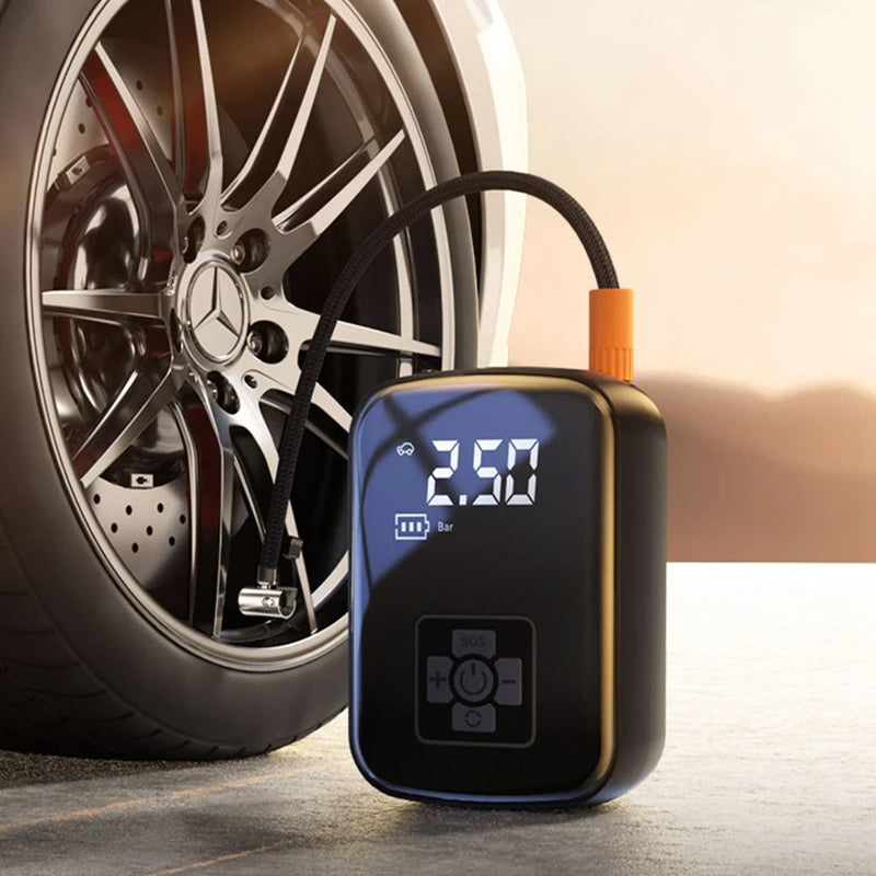 VoltZapo Electric Car Pump - 3.5-Min Ultra-Fast Inflation, 40L/min Flow, Silent 20dB Tech, AI Pressure Control