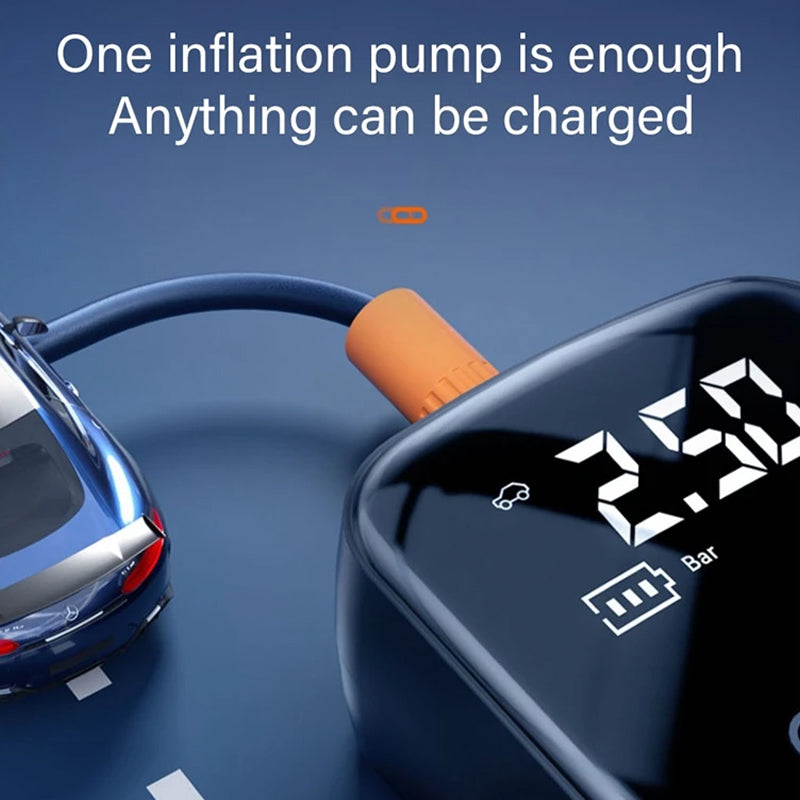 VoltZapo Electric Car Pump - 3.5-Min Ultra-Fast Inflation, 40L/min Flow, Silent 20dB Tech, AI Pressure Control