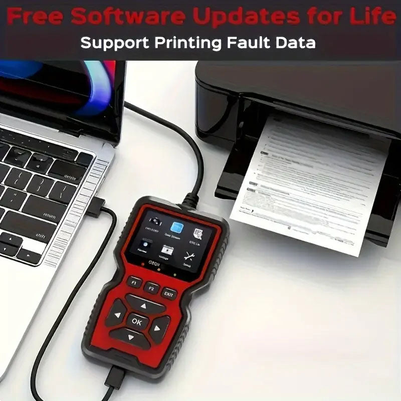FixPolax Professional OBD2 Scanner - 35,901 DTC Library & Battery Tester