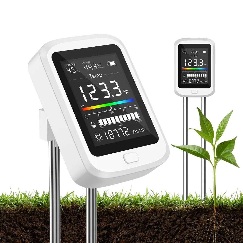 FizoMast 6-in-1 Digital Soil Tester with Rotatable HD Color Screen