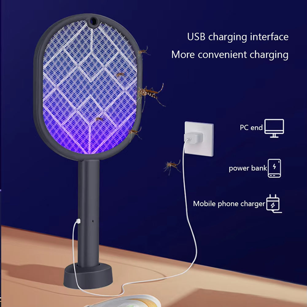FlieNoci Electric Fly Swatter - 2-in-1 Rechargeable Bug Zapper with Bionic Attraction, UV Light Trap