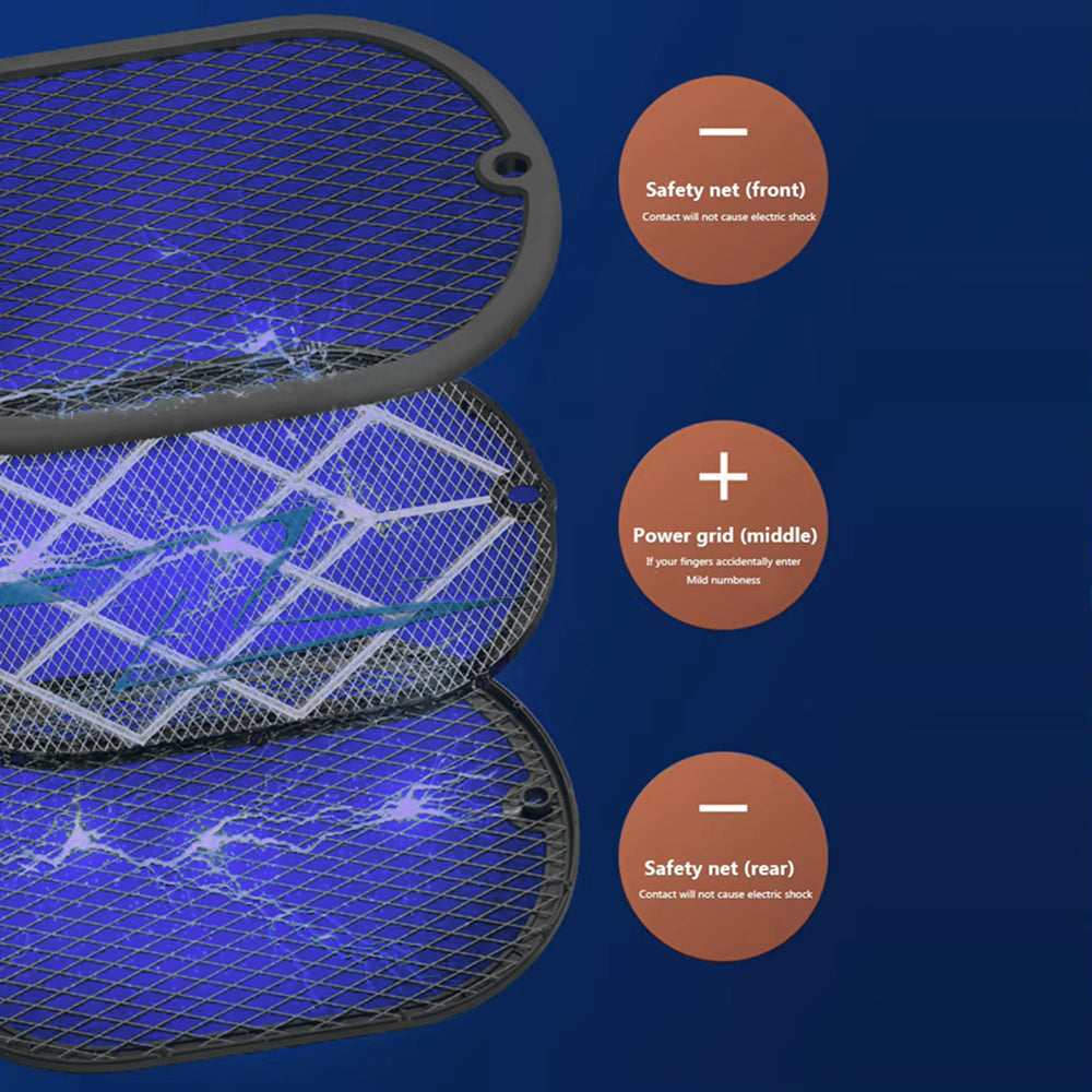 FlieNoci Electric Fly Swatter - 2-in-1 Rechargeable Bug Zapper with Bionic Attraction, UV Light Trap