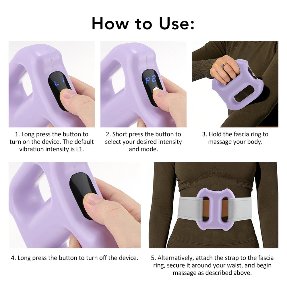 FosenRing Dual-Ring Fascia Massager with Hands-Free Strap