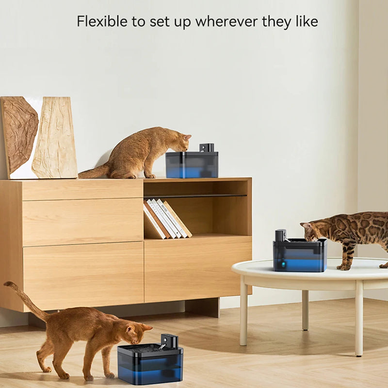 FotivCat Wireless Cat Water Fountain 2.2L Motion Sensor Rechargeable 2600mAh Ultra-Quiet