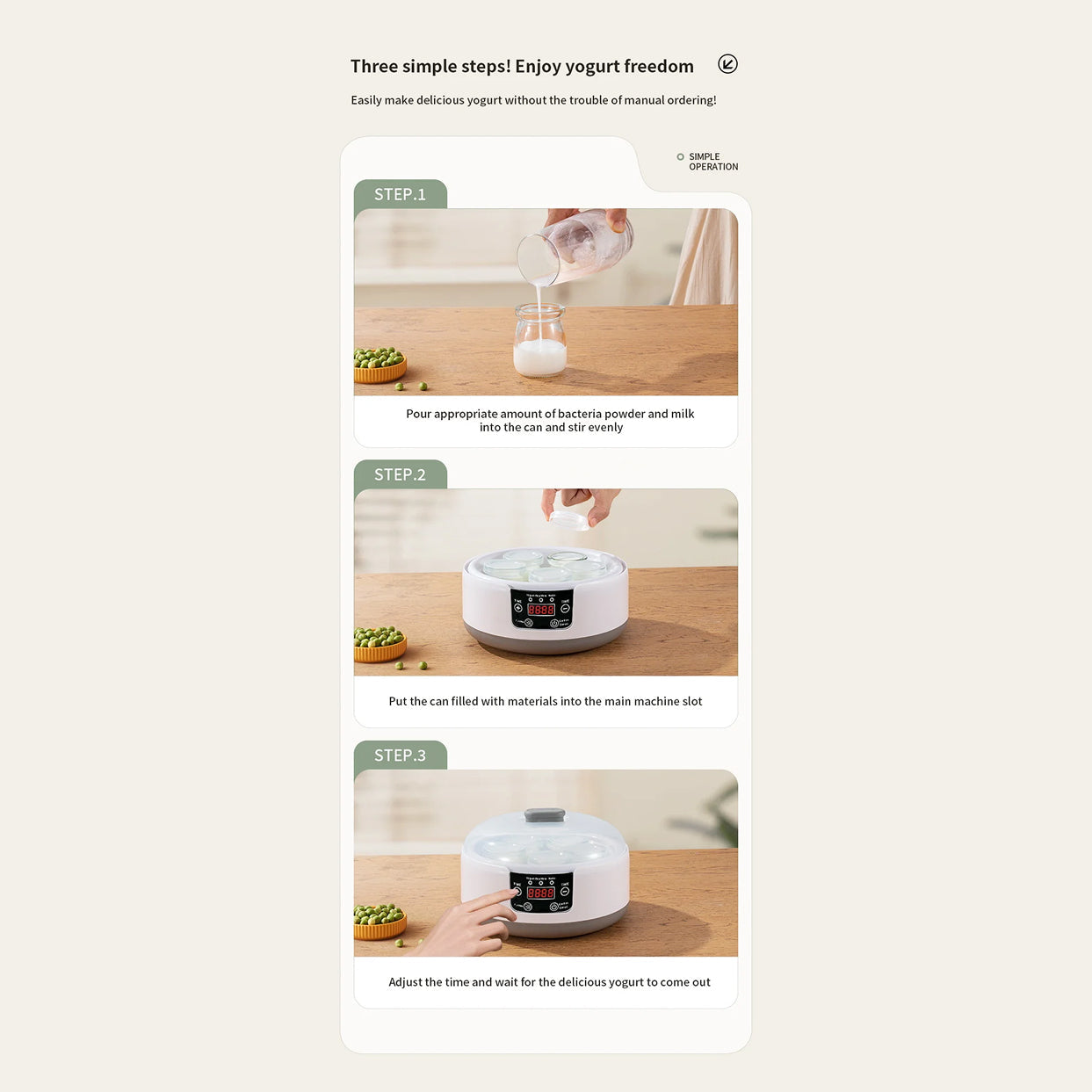 FresDaci 3-in-1 Digital Yogurt Maker with 1200ml Stainless Steel Pot, Natto & Rice Wine Functions and Precision 0.5°C Temperature Control