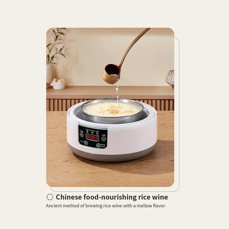 FresDaci 3-in-1 Digital Yogurt Maker with 1200ml Stainless Steel Pot, Natto & Rice Wine Functions and Precision 0.5°C Temperature Control