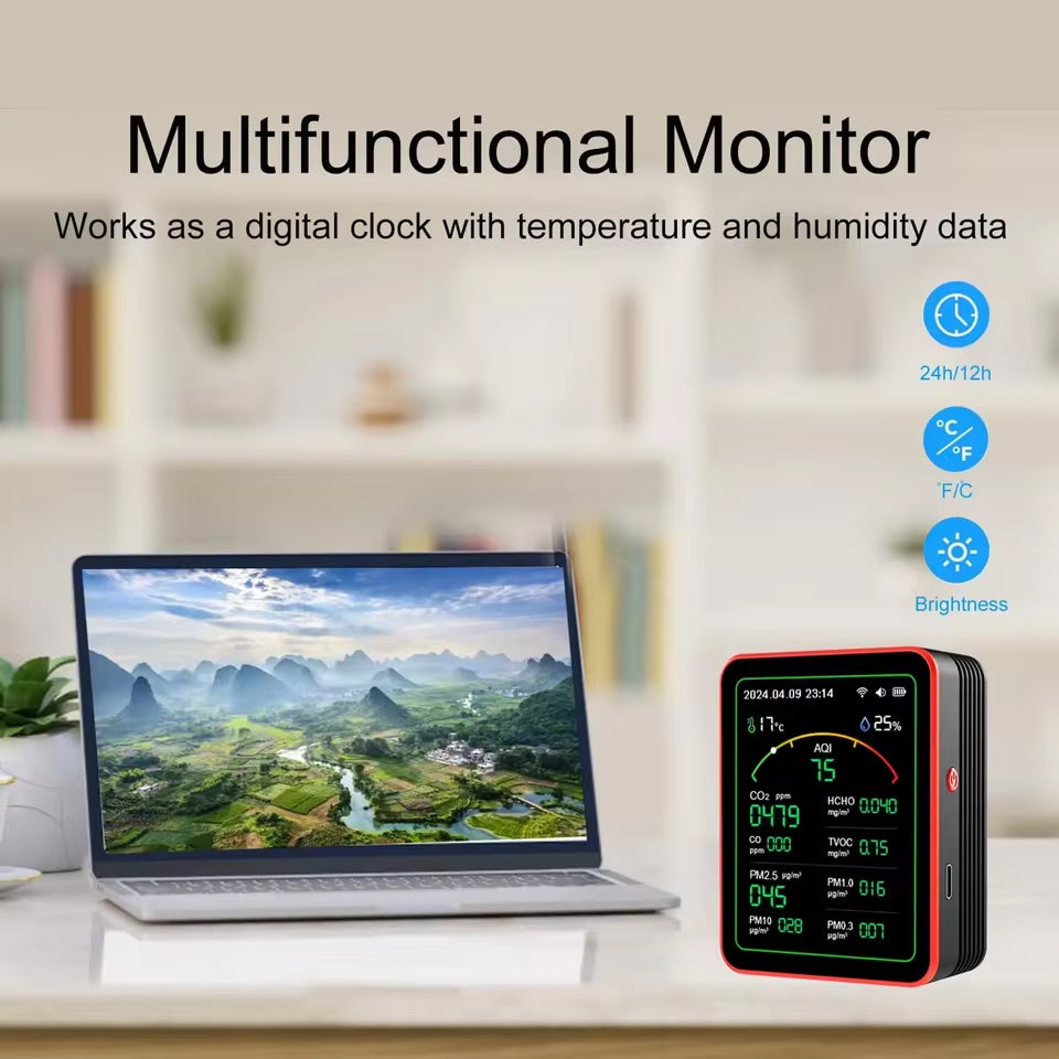 FresRoomi Indoor Air Quality Monitor 15-in-1 MT15/MT29 WiFi Smart APP Control Tuya