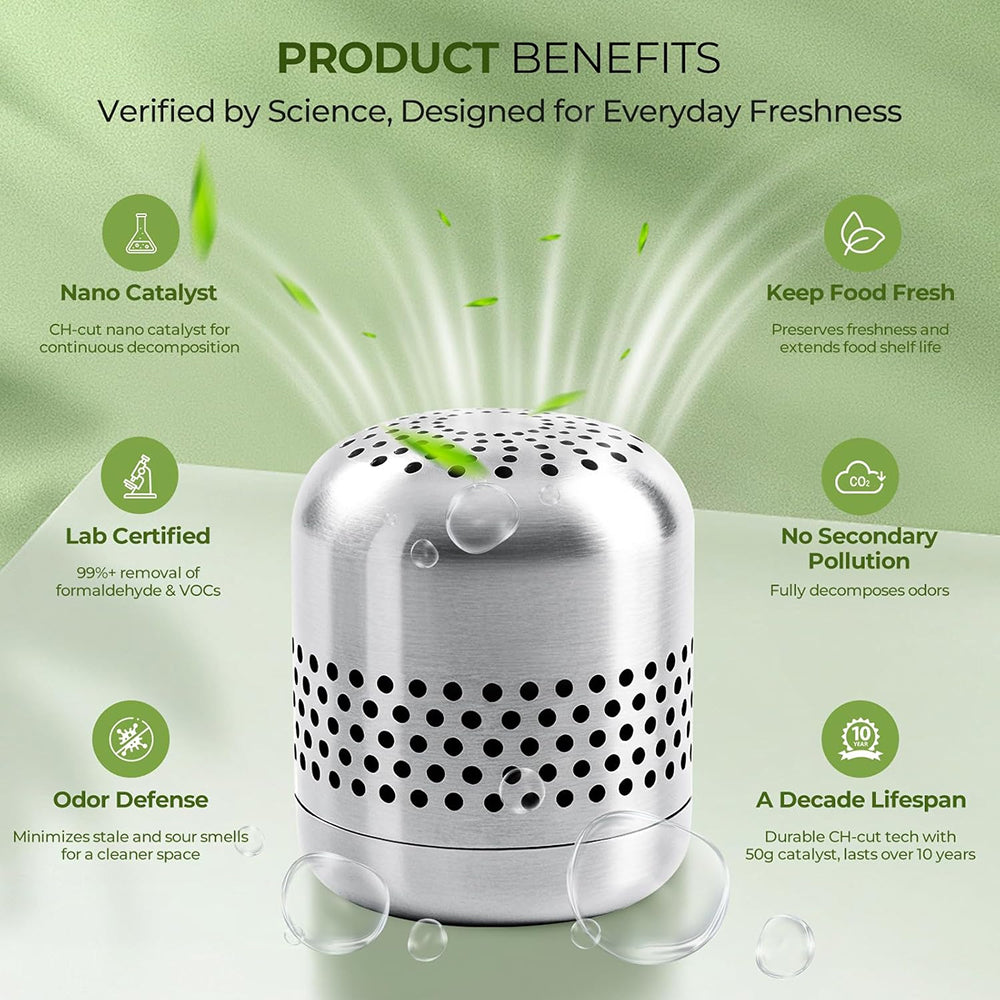 FridTost Refrigerator Deodorizer CH-Cut Nano-Catalytic 10-Year Lifespan 15X Better Than Charcoal