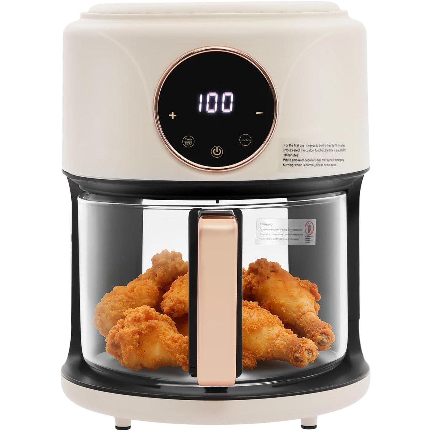FrixAiry Non-Toxic Glass Air Fryer with PFAS-Free Borosilicate Pot