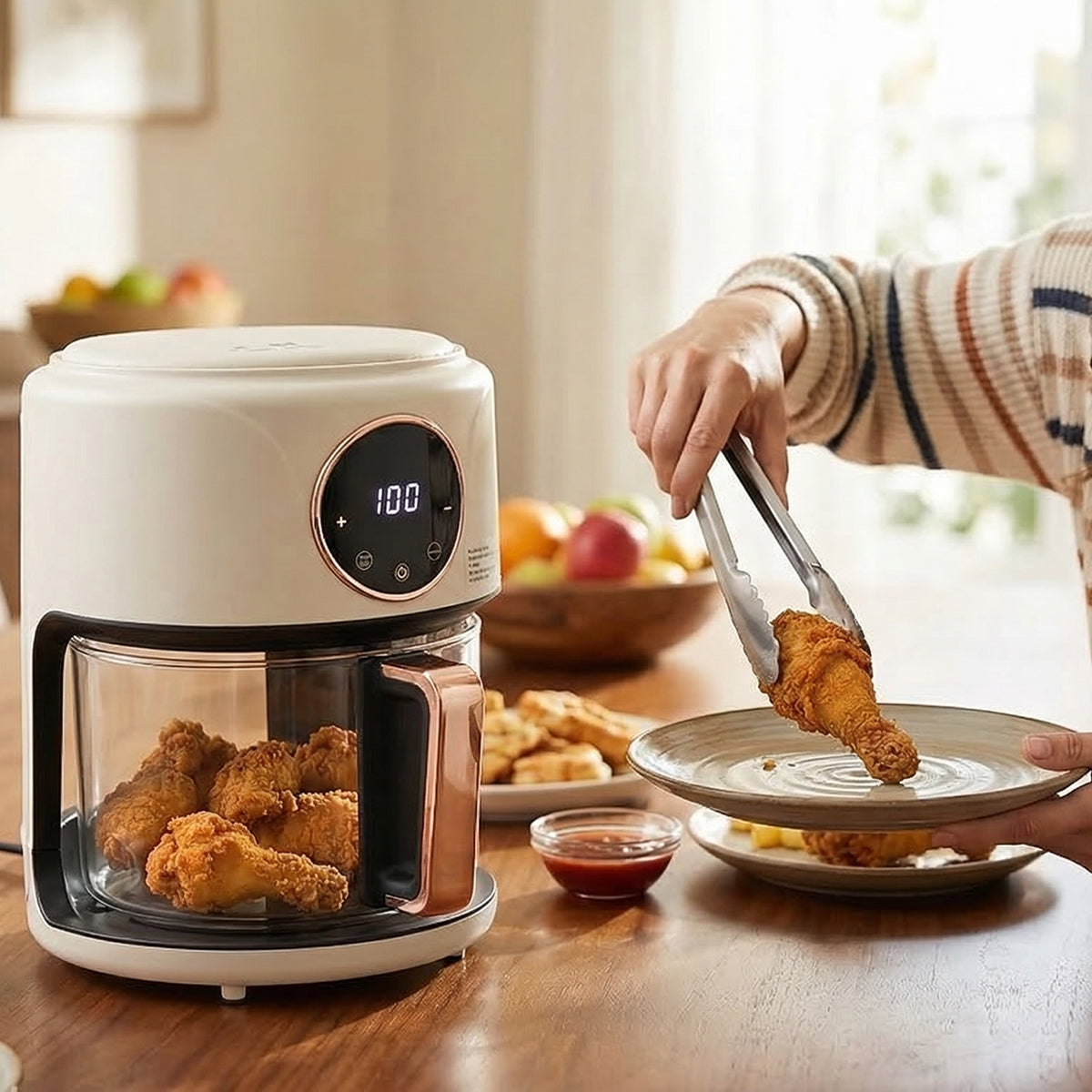 FrixAiry Non-Toxic Glass Air Fryer with PFAS-Free Borosilicate Pot