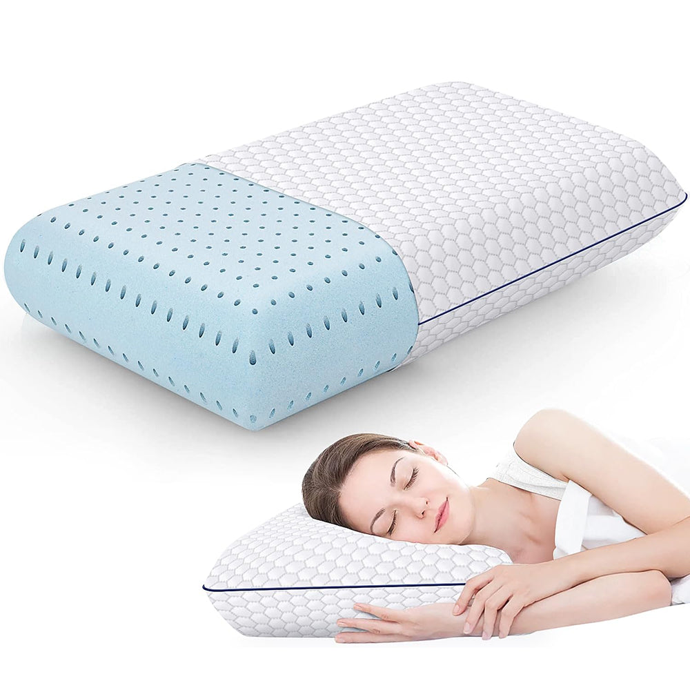 GeliPillex Ergonomic Memory Foam Cooling Pillow for Neck Pain