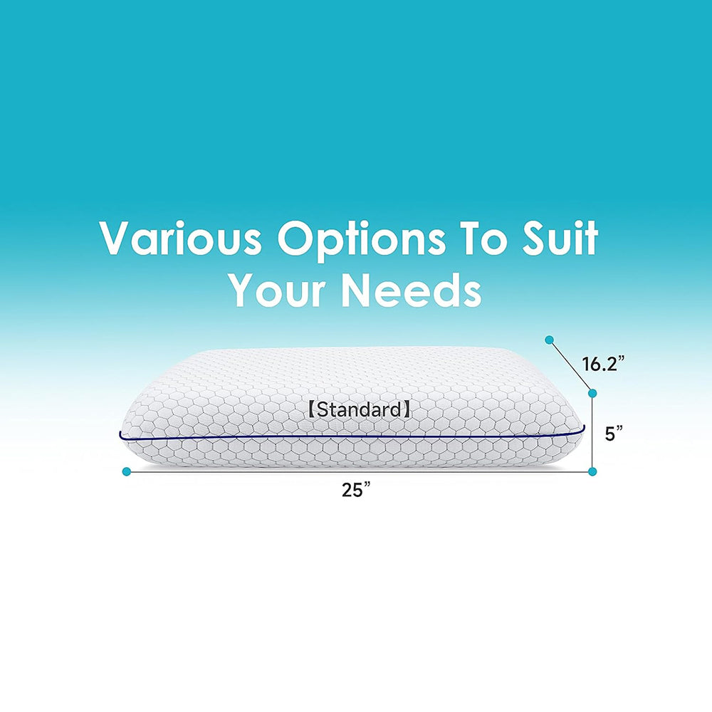 GeliPillex Ergonomic Memory Foam Cooling Pillow for Neck Pain