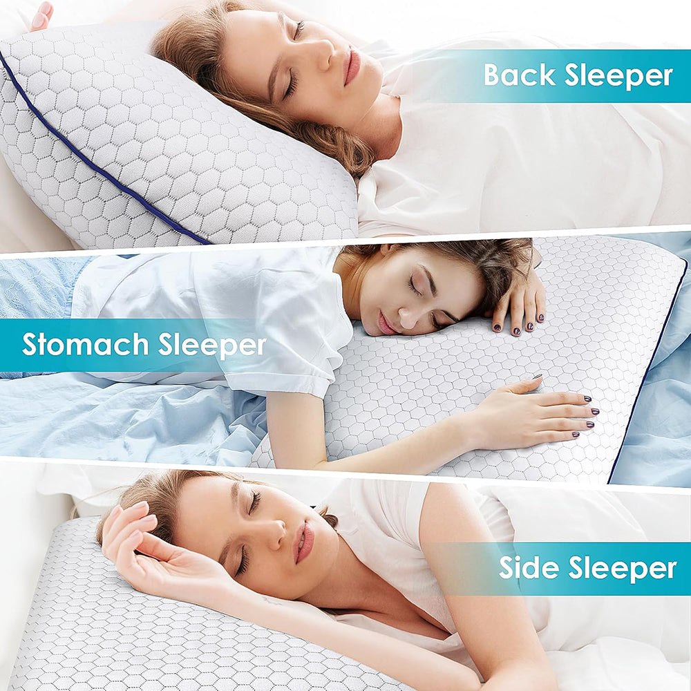 GeliPillex Ergonomic Memory Foam Cooling Pillow for Neck Pain