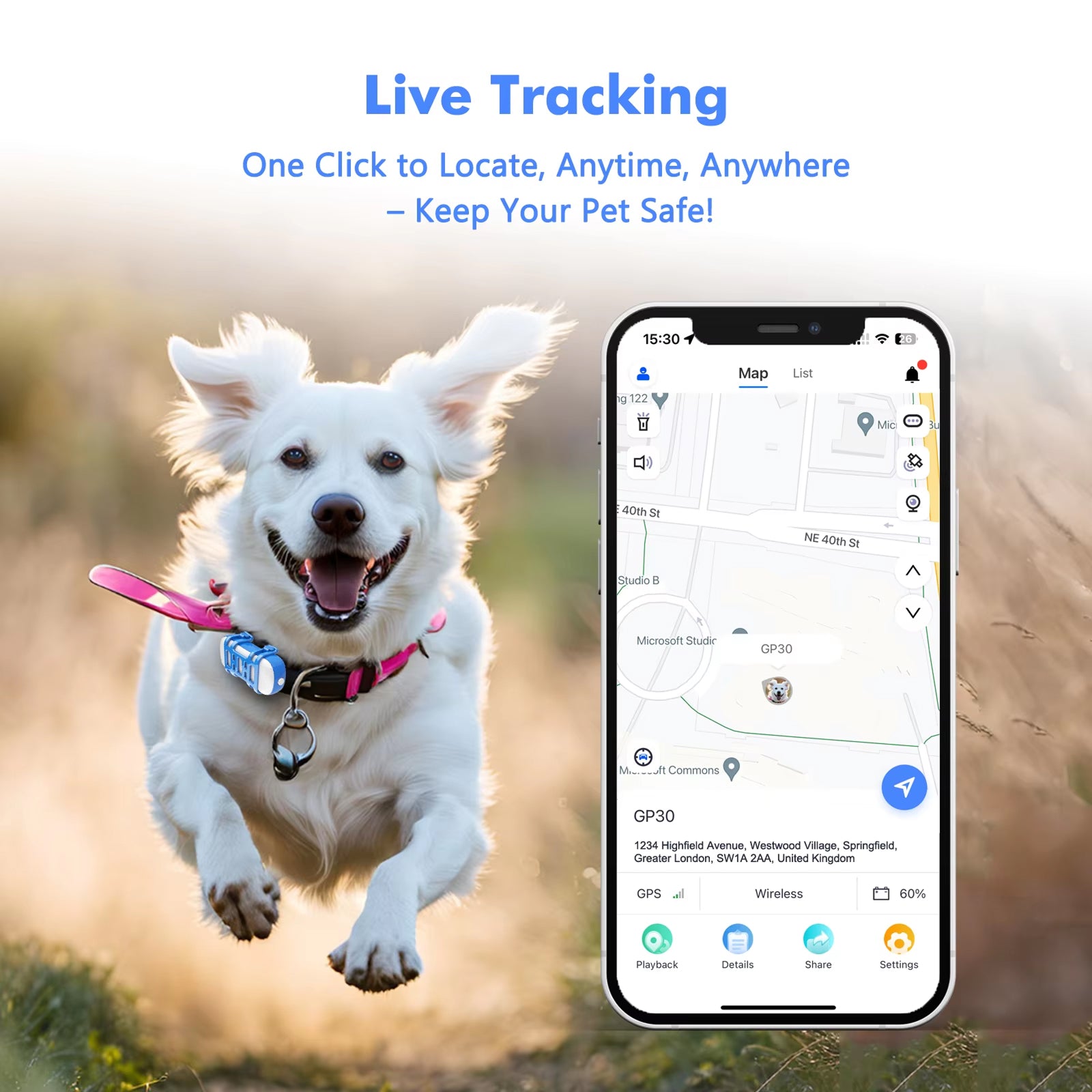 GeoPapup Real-Time Dog GPS Tracker with Escape Alerts